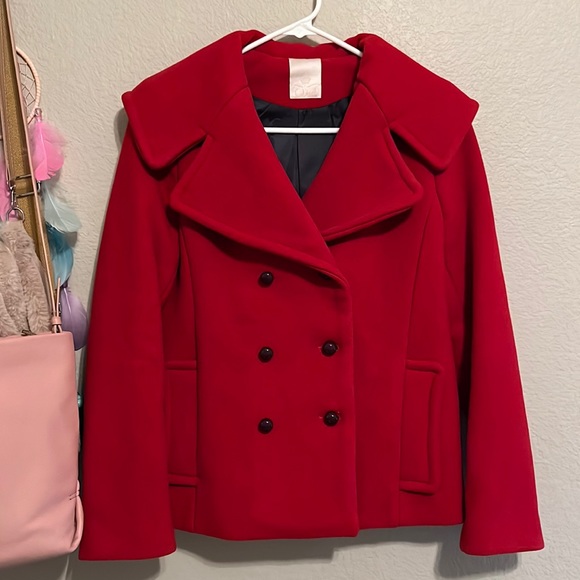 Authentic Red Wool Blend Jacket - Picture 1 of 6